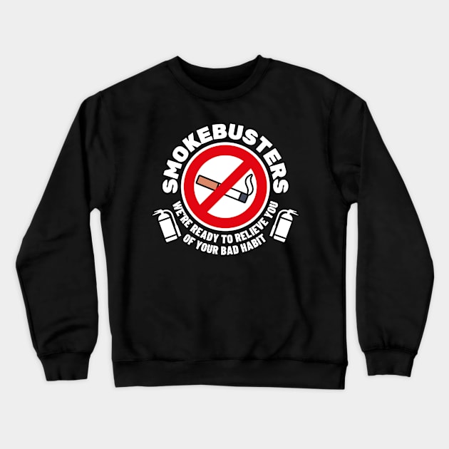 Smokebusters No Smoking Sign Logo Crewneck Sweatshirt by Movie Vigilante